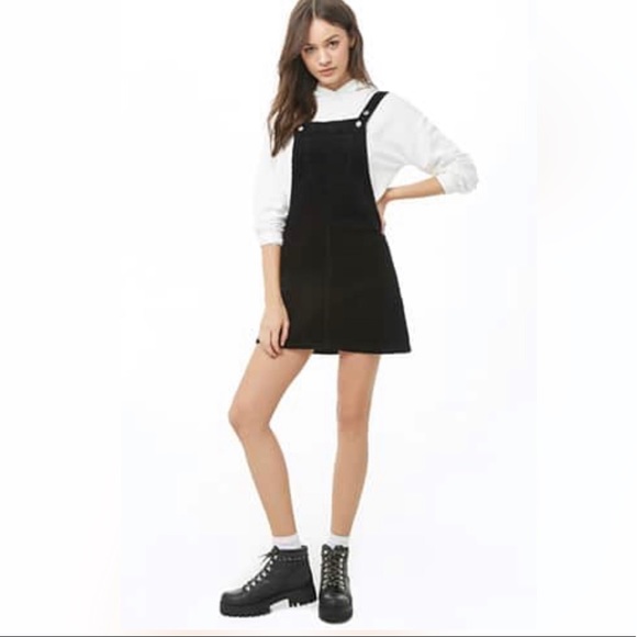 Forever 21 Dresses & Skirts - Forever 21 Black Corduroy Overall Dress